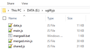 Kompres File Javascript Otomatis Dengan UglifyJs dan File .bat