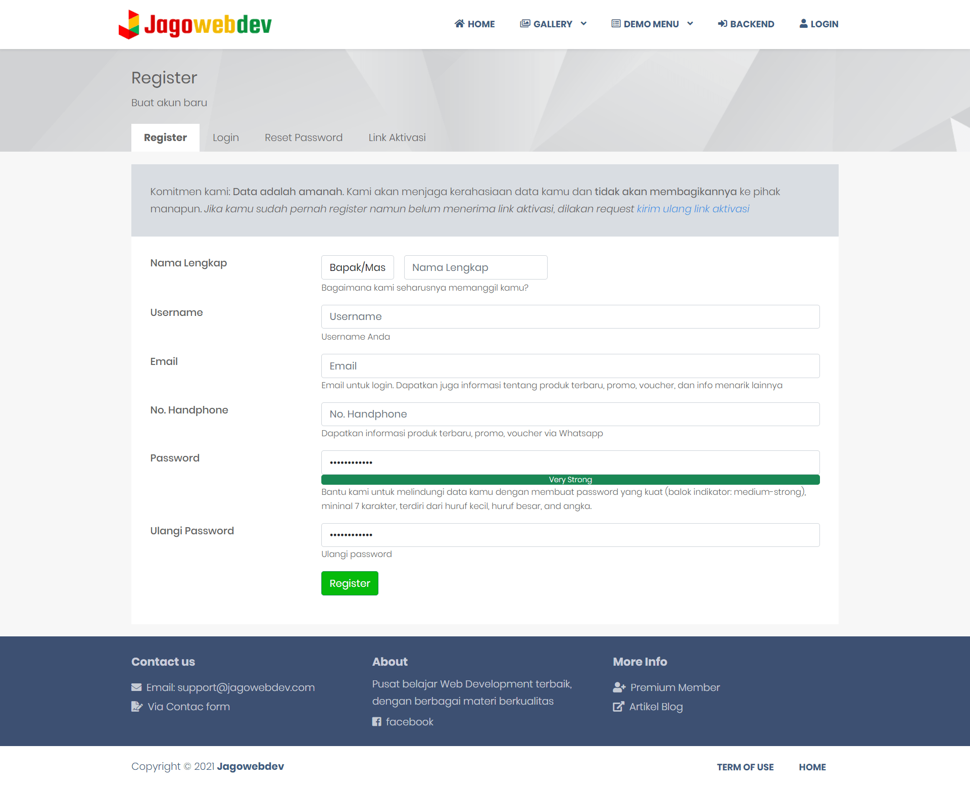 Form Registrasi Dengan Email Konfirmasi - PHP dan MySQL